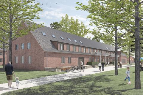 Rendering Backsteingebäude